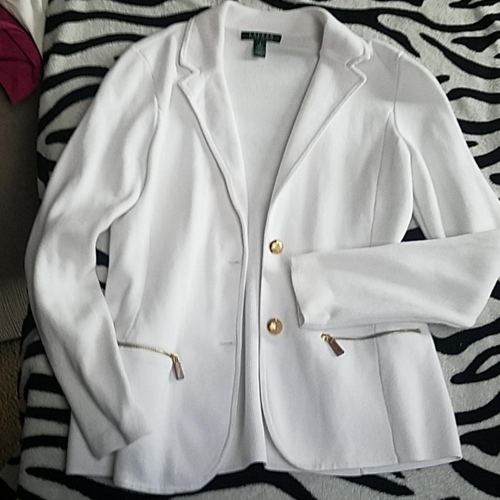White knit blazer size s